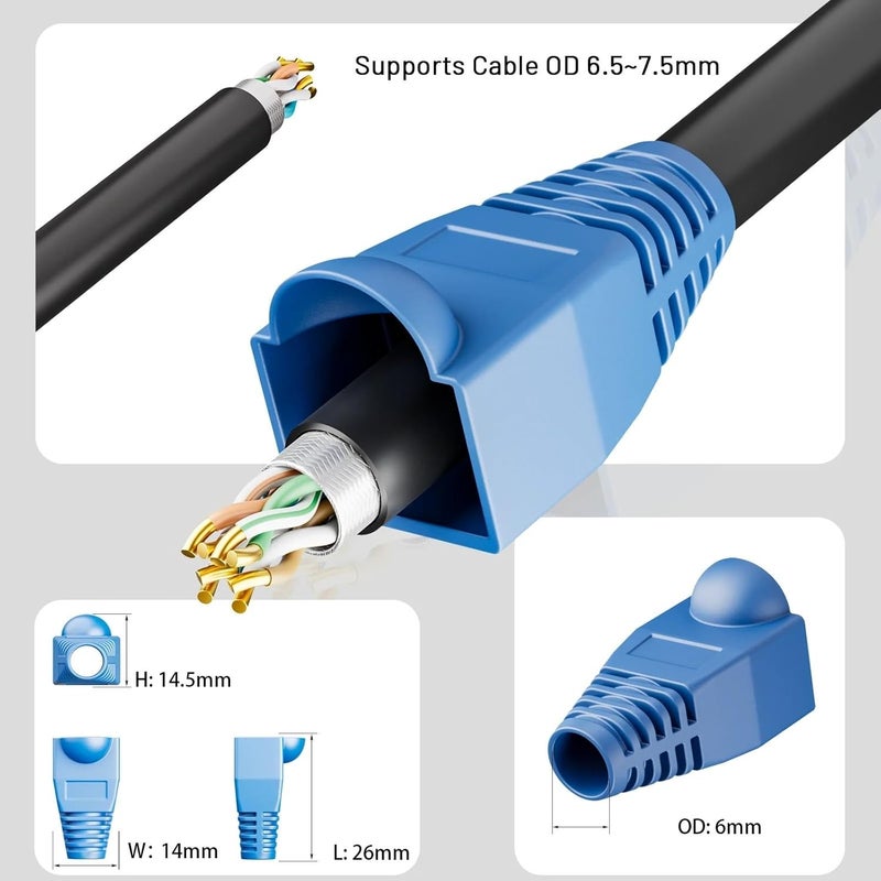 Yellow Ethernet Cable Strain Relief Boots 200Pcs Connector Plug Cover OD 6 0mm - Image 4